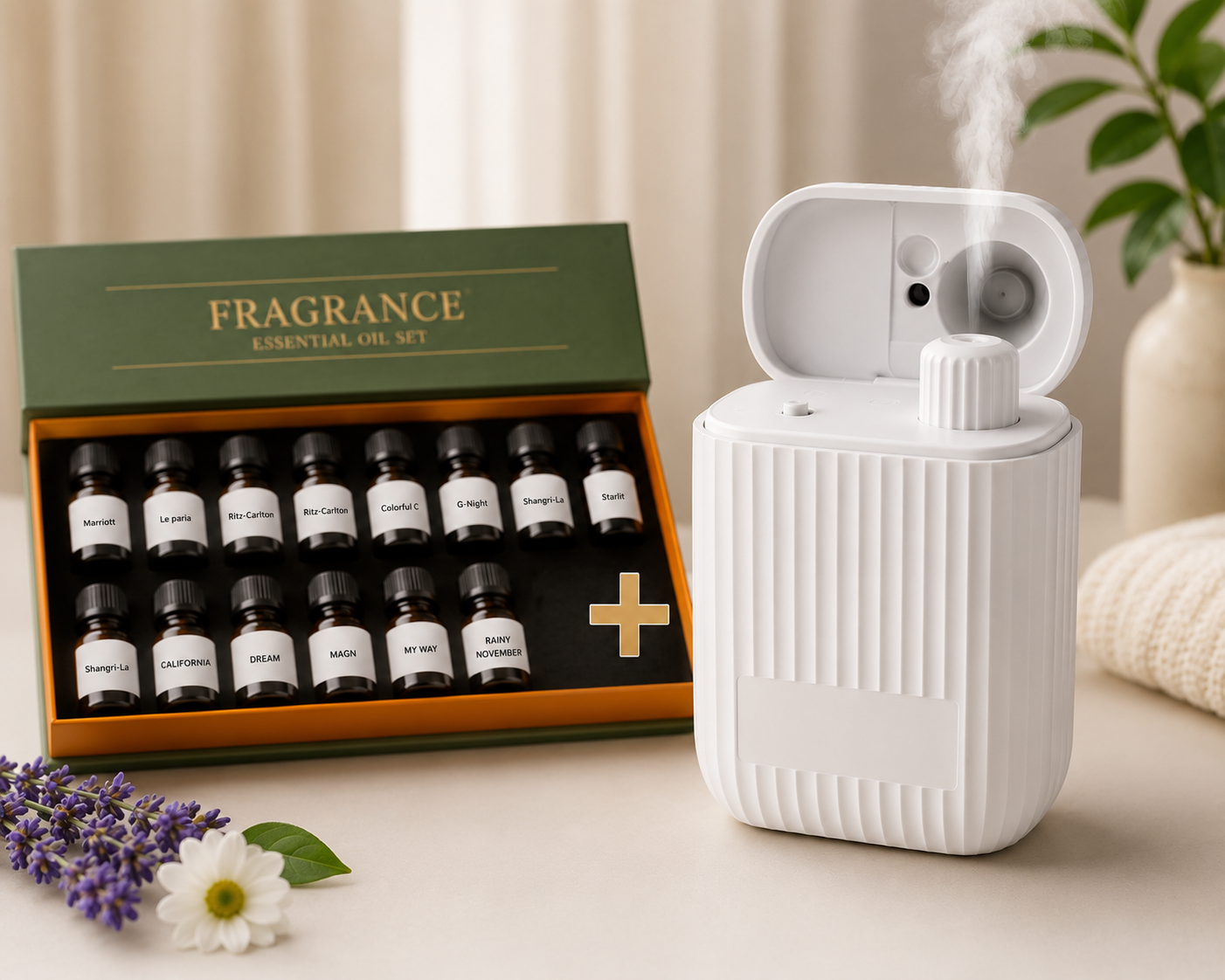 Luxe Pocket Diffuser Wit inclusief 14 verschillende aroma's